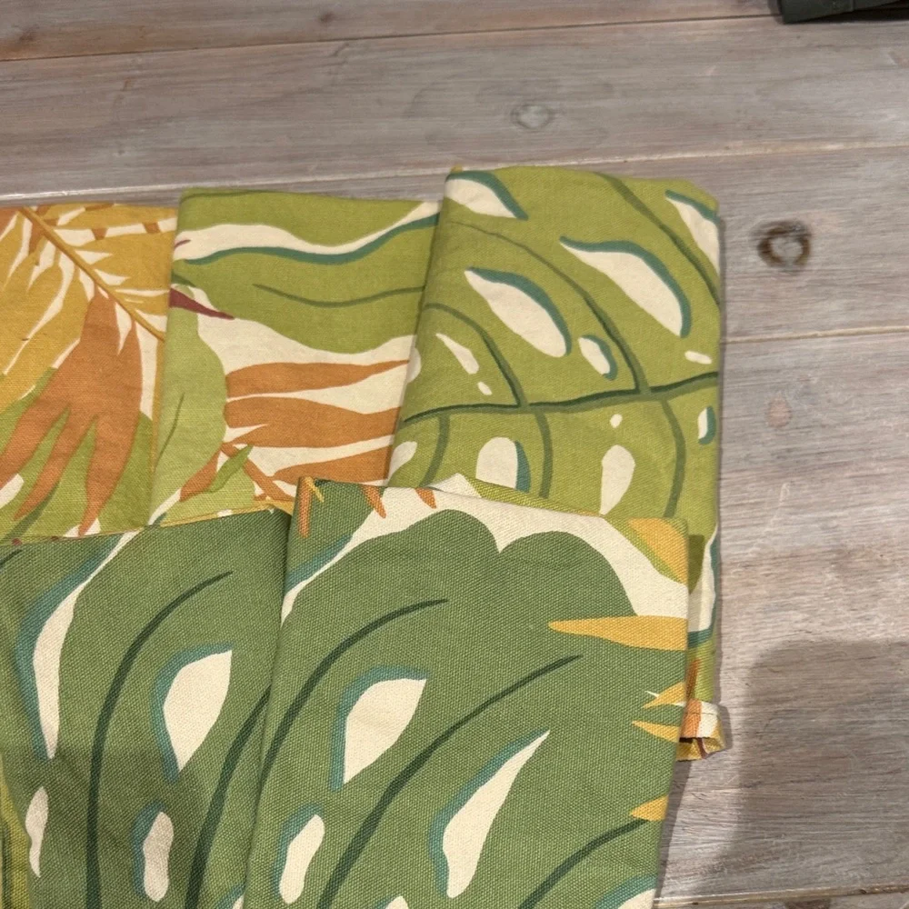 Tropical Leaf Print Fabric napkins-set of 10